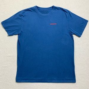 Patagonia P-6 Mountains Logo Blue Tshirt Tee L
